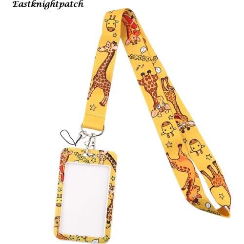 E2979 Cartoon Funny Animals Hard Staff Identification Name Badge ID Card Access Exhibition Card With Lanyards
