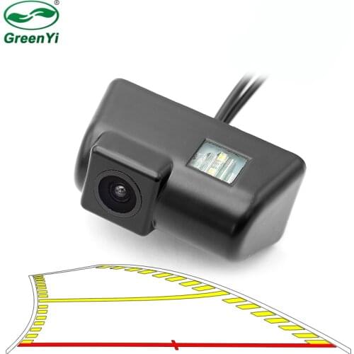 HD 4089 Vehicle Dynamic Trajectory Parking Line Car Rear View Reverse Backup Camera For Ford Transit Connect License plate Light