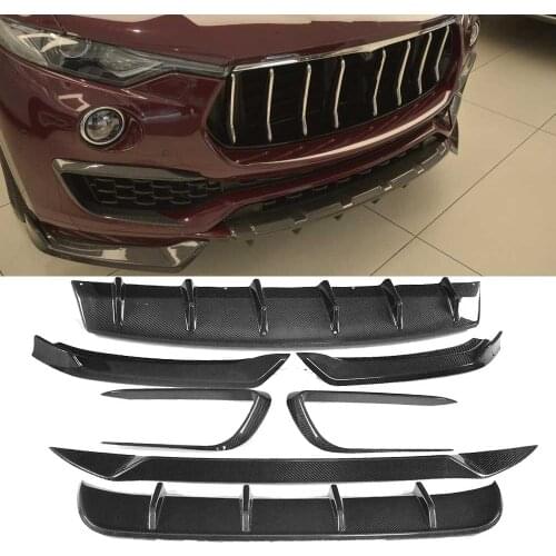 Carbon Fiber Body Kit For Maserati Levante 4 Door 2016-2019 Front Lip Splitters Vent Trim Covers Rear Lip Middle Spoiler