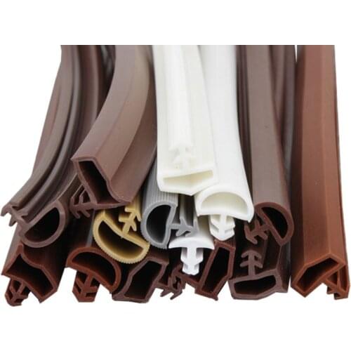 Brown / white 5 meters Wooden Door Sealing Strips Window Wind Waterproof Dustproof Sound Insulation AccessoriesTools