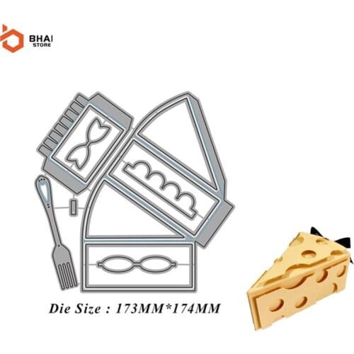 Triangle Cake Box Cheese Box Metal Cutting Dies Stencil Scrapbooking DIY Album Stamp Paper Card Embossing Decor Craft