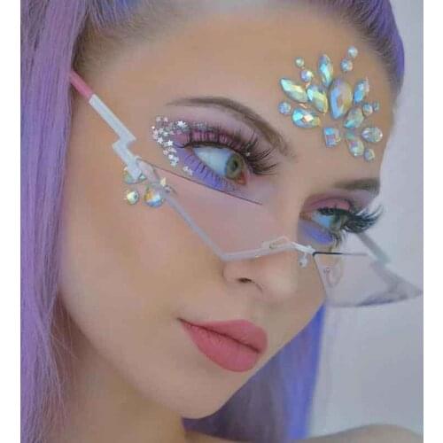 Fashion Small Mirror Pink Sunglasses Women UV400 Brand Design Cat Eye Sun Glasses Alloy Frame Luxury Rimless Shades Ladies Gift