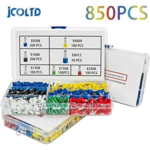 850 Pcs/Box Ferrules Kit Set Wire Copper Crimp Connector Insulated Cord Pin End Cheap Crimping Terminal High Qualit