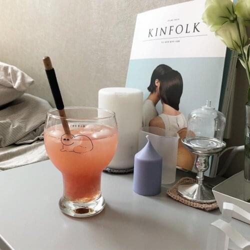 Breakfast Glass Cup Set Water Picture Wedding Glass Cup Cute Milk Korea Large Glass Coffee Mug Vasos De Vidrio Glass Mug