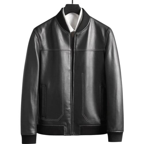 2020 New Men Autumn Genuine Leather Sheepkin Jackes Spring Natural Sheepskin Leather Clothing