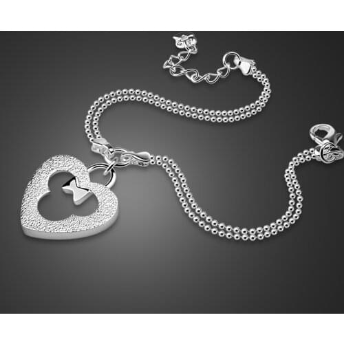 Wholesale High Quality 100% 925 Sterling Silver Heart Star Mickey Bracelet Bangle For Girl & Woman Cute Hand Catenary Jewelry