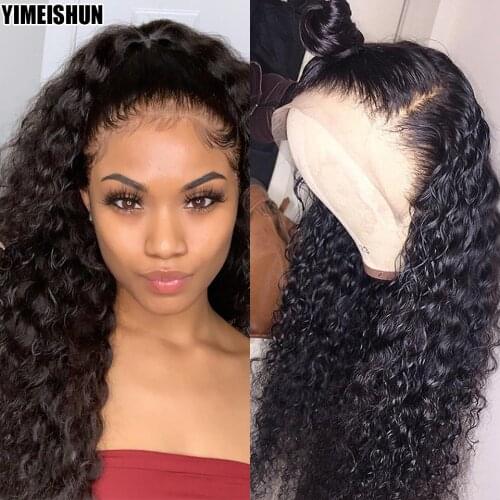 Deep Wave Wig Fast Shipping Lace Front Wig Curly Human Hair Peruvian Wigs Human Hair Deep Curly t Part Lace Wigs Remy Hair 180