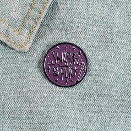 Simple Round Enamel Pin Custom Starry Badge Brooches for Bag Clothes Flick Lapel Pin Fun Jewelry Gift for Kids Friends