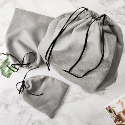 4 Size Dust Bag for Handbag Smoothly Silk Drawstring Pocket Moisture-proof Scratch-resistant Bag Cloth Shoes Packaging