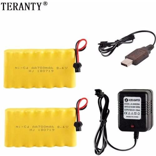 SM Plug) Ni-CD 8.4v 700mah Battery + USB Charger For Rc toys Car Tank Train Robot Boats Guns AA 8.4v Rechargeable Battery Pack