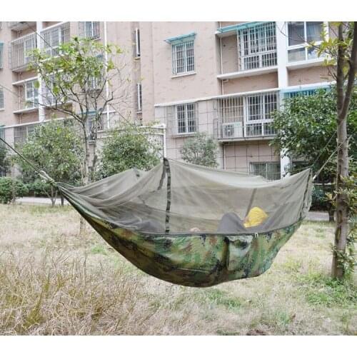 SWIFT 250x135cm Portable Camouflage High Strength Parachute Nylon Camping Mosquito Hammock With Mosquito Nets
