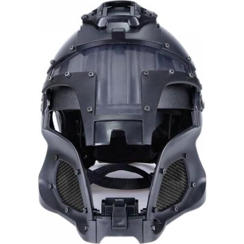 Military Airsoft Full Face Helmet Mask Tactical Iron Warrior Helmet Steel Mesh Paintball Wargame Protection Hunting