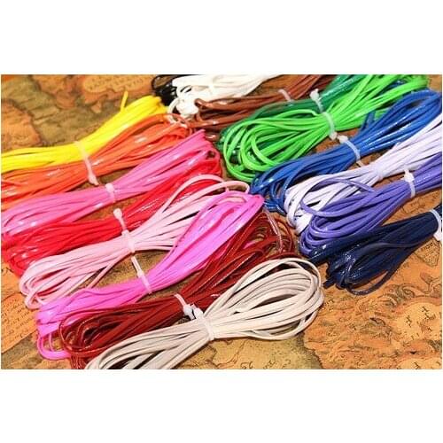 10 colors faux leather cord/lace/strip/string 3mm PU cord flat thong lace craft bead DIY accessory bracelet making free shipping