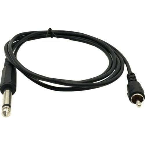 1x 6.35mm 1/4" Mono Male to RCA Phono Male Plug AUX Audio Adapter Cable Converter 6ft/1.8m