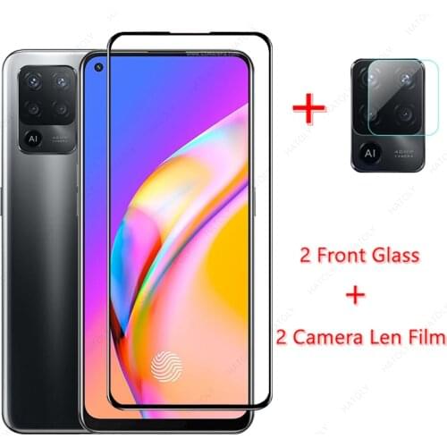 2PCS For OPPO F19 Pro Plus Glass for OPPO F19 Pro Plus Tempered Glass Film Mobile Phone Screen Protector HD Camera Len Film