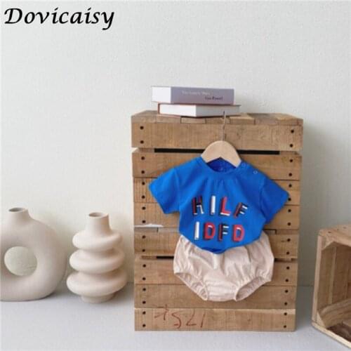 2021 Summer baby clothes set New Kids Clothing Set O-Neck Letter Short Sleeve 2 Pcs Suit