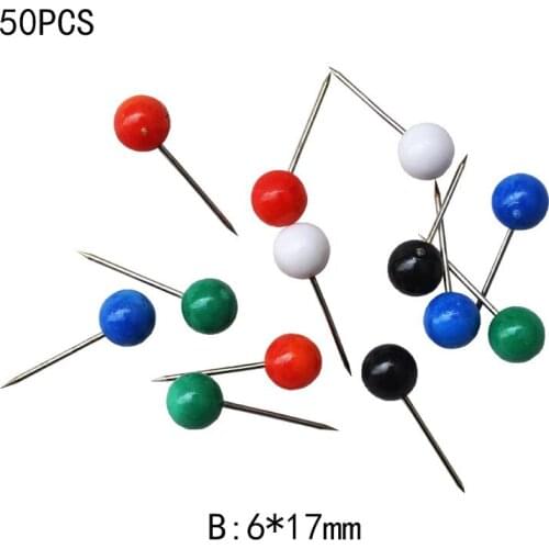 50Pcs/bag Multicolor Round Pearl Head Pins Fishing Line Brooches Fishing Tackle pesca