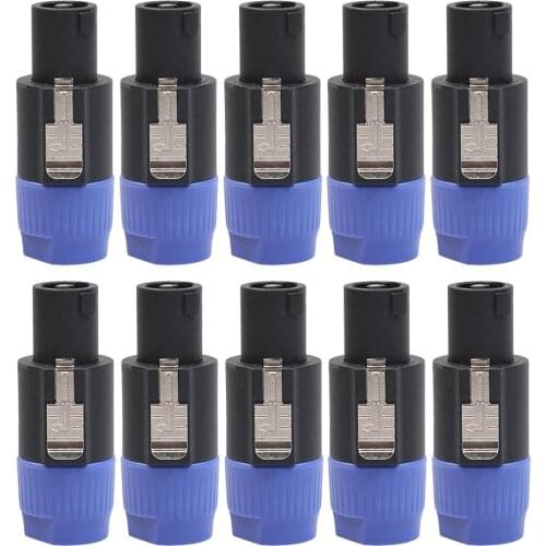 ALLOYSEED 10pcs 4-Pole 4Pin NL4FC Connector Ohm Plug Speaker Audio Cable Plug Adapter For professional audio, amplifier, rack