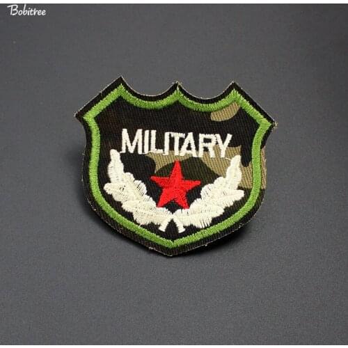 Army Green Military Badges Embroidery Clothes Patches iron on Army Red star Stickers Fabric for Clothes