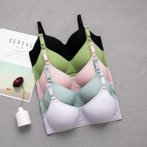 Teenage Girls Trainning Bras Summer Cotton Underwear 2021 New Young Student Non-steel Ring Bras Children Cute Underwear 12-18Y