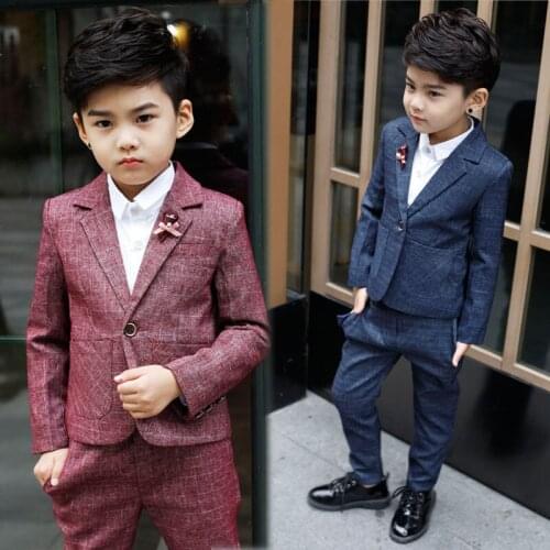 Children Suit Baby Boys Suits Kids Boy Blazer Boys Formal Suit For Weddings Boys Clothes Set Jackets + Pants 2pcs 4-12Y