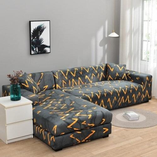 Geometry Couch Sofa Cover for Living Room Stretch Slipcover Sofa Non Slip Coush Cover Sectional Sofa Cover Furniture Protector