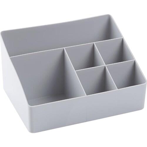 6 Grids Desk Makeup Organizer Cosmetic Storage Box Case Brush Lipstick Holder Home Office Supplies