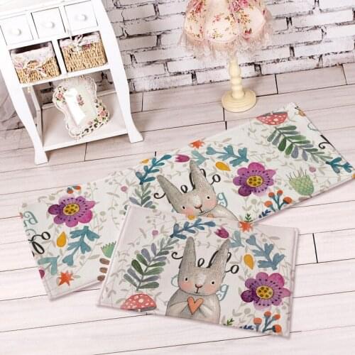 Bathroom Carpet Doorway Floor Antiskid Absorbent Cute Smell Rabbit Printing Bath Mat Kitchen Carpet Rugs Doormat tapete banheiro