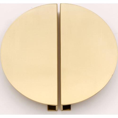 1Set H65 Round Semicircle Solid Brass Cabinet Knobs and Handles Drawer Furnitures Cupboard Wardrobe Knobs Book Cabinet Door Pull
