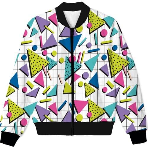 REAL American SIZE 90s Retro Print 3D Sublimation print Zipper Up Jacket plus size 4XL 5XL 6XL