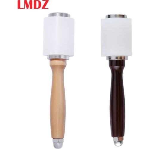 LMDZ New Wooden Handle Nylon Hammer Leathercraft Carving Hammer Sew Leather Cowhide Tool Kit