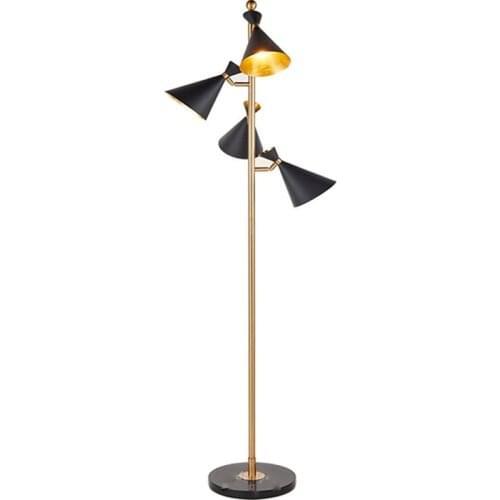 Mable base 4 lights floor lamp fashion design floor light brass color good quality metal black color E27 hotel project lighting
