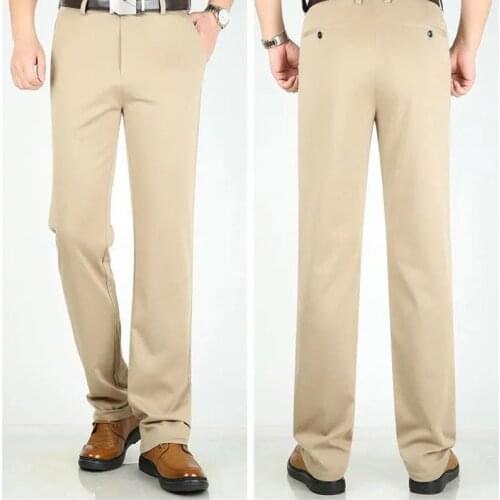 Mens Business Casual Pants 9 Colors Straight High Quality Brand Design Stretch Wrinkle-Resistant Classic Style Male Trousers