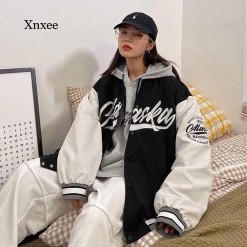 2021 Autumn and Winter Womens New Baseball Uniform Jacket Female High-Quality Loose and Thin Couple Retro Clothes Oversized Jac