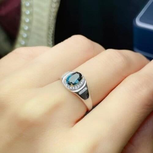 Natural London Blue Pendant with Chain,Genuine S925 Sterling Silver Necklace,Woman Fashion Jewelry,Topaz Jewelry,Bridal Pendant