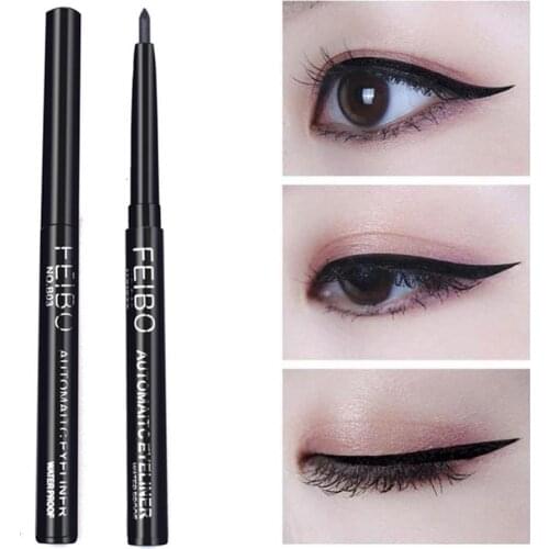 Eyeliner Pen Black Waterproof Automatic Rotation Long Lasting Notblooming Quick Dry No Fade Eye Liner Pencil Makeup Cosmetic