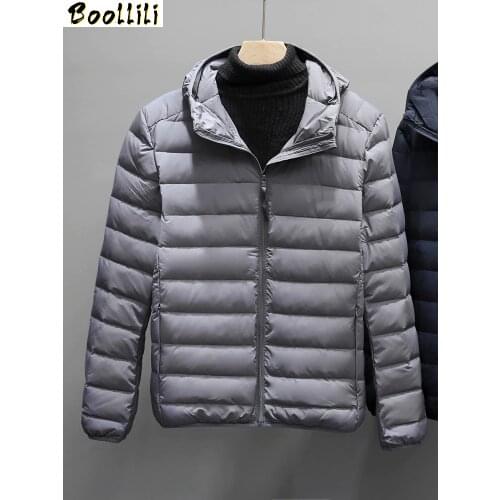 Boollili AYUSNUE Duck Down Jacket Men Autumn Winter Ultralight Down Coat Puffer Jacket Hooded Seamless Doudoune Homme Hiver