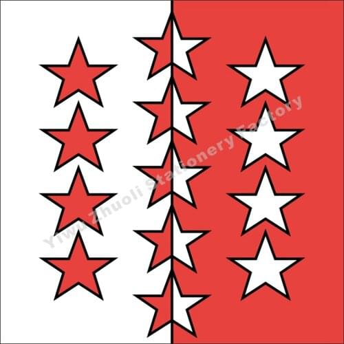 Switzerland Valais Flag 120X120cm (4x4FT) 120g 100D Polyester Double Stitched High Quality Banner Free Shipping