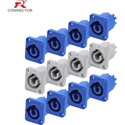 50pcs Powercon Chassis Connector 3 pin 3/16'' Flat Tab Terminals for Electric Drill LED Screen Stage Lights Power Connecting