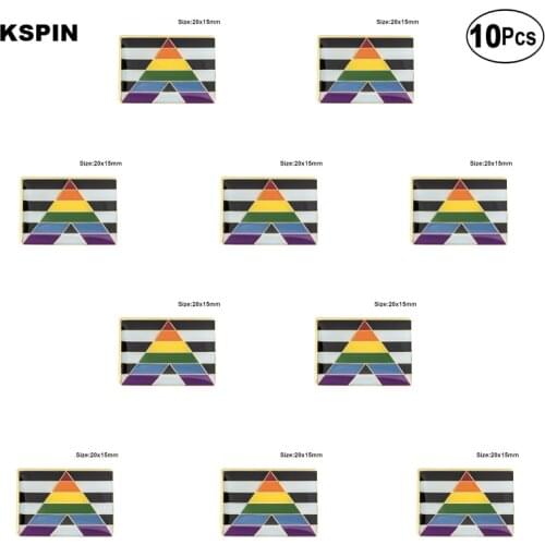 Straight Allies Flag Lapel Pin Flag badge Brooch Pins Badges 10Pcs a Lot