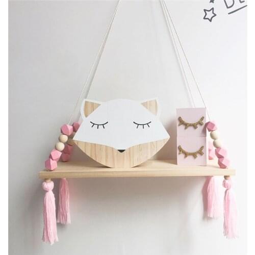 Wooden Beads Tassel Storage Shelfs for Bedroom Living Room Wall Decor Furnishings Ornaments Vase Display Organizer Rack Holder