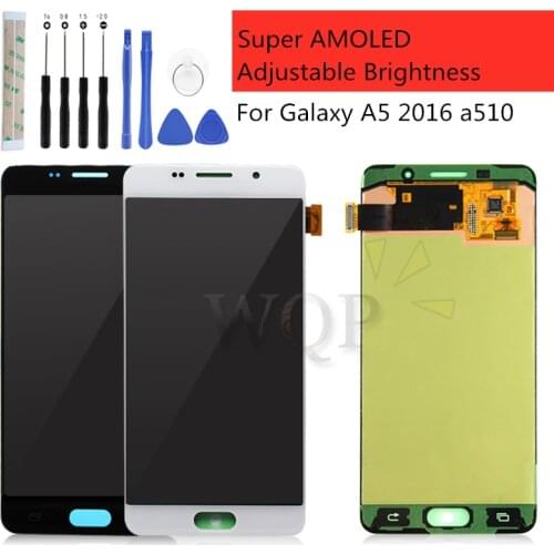 Super AMOLED For SAMSUNG GALAXY A5 2016 a510f Display Touch Screen lcd Digitizer Assembly pantalla Replacement A510 LCD 5.2"