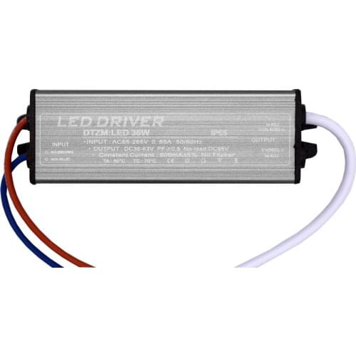 LED Driver 600mA 36W For LEDs Power Supply AC85-265V Lighting Transformers For Outdoor waterproof Output 36-65V