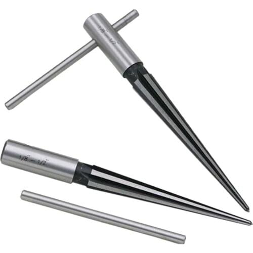 T Handle Reamer, 3-13mm/5-16mm 1：10 Tapered/Fluted, Bridge Pin Hole Reamer Chamfering Open Guitar Woodworker Luthier Tool