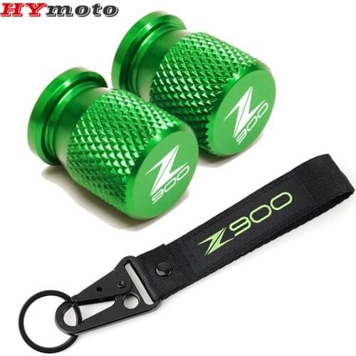 Embroidery Collection Key Chain Keychain Keyring For Kawasaki Z900 Z 900 Motorcycle CNC Accessories Wheel Tire Valve Cover Cap