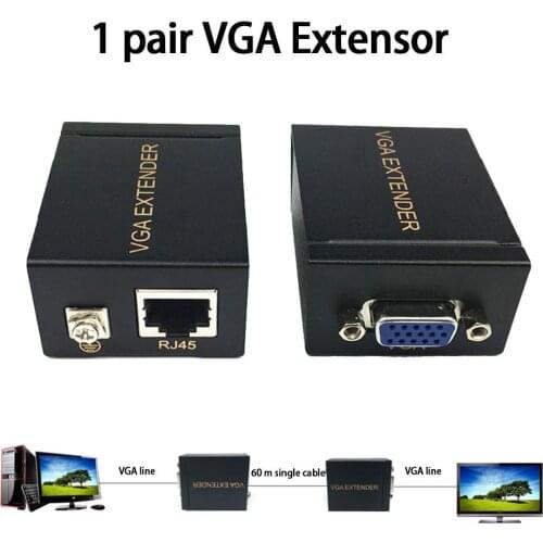 High Quality 60M Extensor VGA Extensor VGA VGA Transfer Network Signal Amplifier Network Cable Transmitter VGA TO RJ45