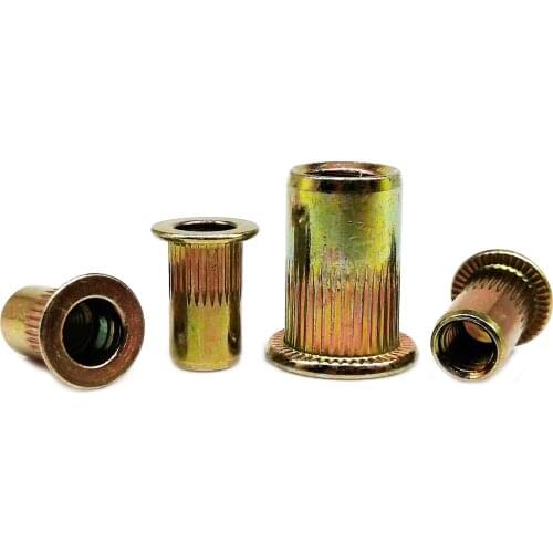 10/20pcs M3 M4 M5 M6 M8 M10 M12 Color Zinc plated Carbon Steel Flat Countersunk Head Rivet Nut Bind Insert Rivnut Nutsert