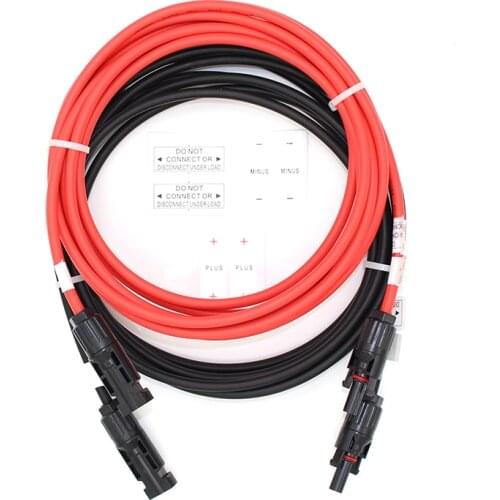 1pcs/lot SOLAR PANEL CABLE 10 FT 3 Metre TUV Standard Solar Cable 4mm2 With Connectors 12 AWG PV EXTENSION WIRE