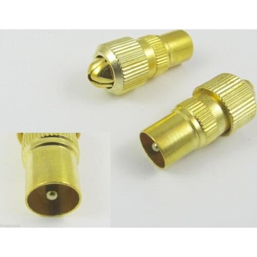 10pcs RF Antenna CATV TV FM Coax Cable PAL TV Male Plug Connector Adapter Gold Plated
