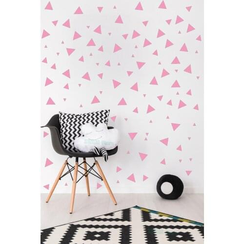 100pcs Mixed Size Easy Apply Removable Triangles Pattern Wall Stickers Nursery Geometric Mural for Kids Room Decor Decals Z312